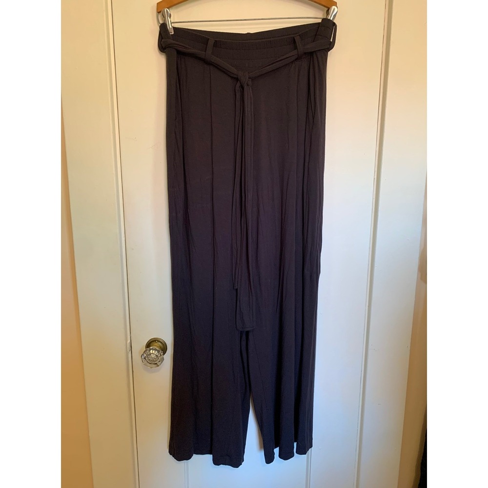 Universal Standard Black Wide Leg Tie Waist Modal Pants S USPA1079